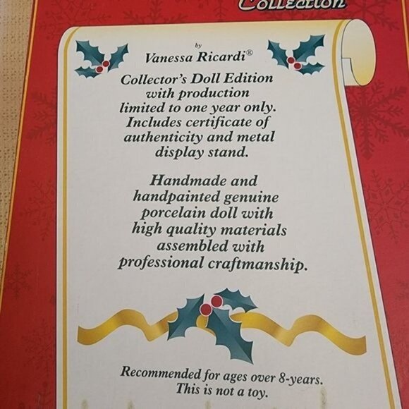 Vanessa Ricardi Collection Limited 1998 Handmade/Handpainted Porcelain Doll - Picture 6 of 16